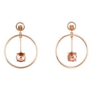 Oscar de la Renta Signed Pink Crystal Earrings